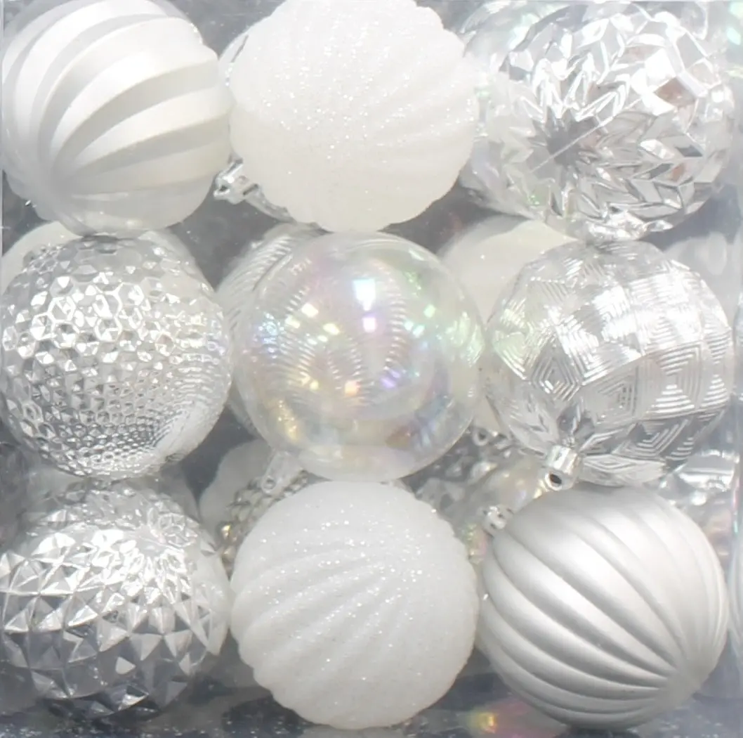 30-Pack Of 70Mm Silver Ornaments 1