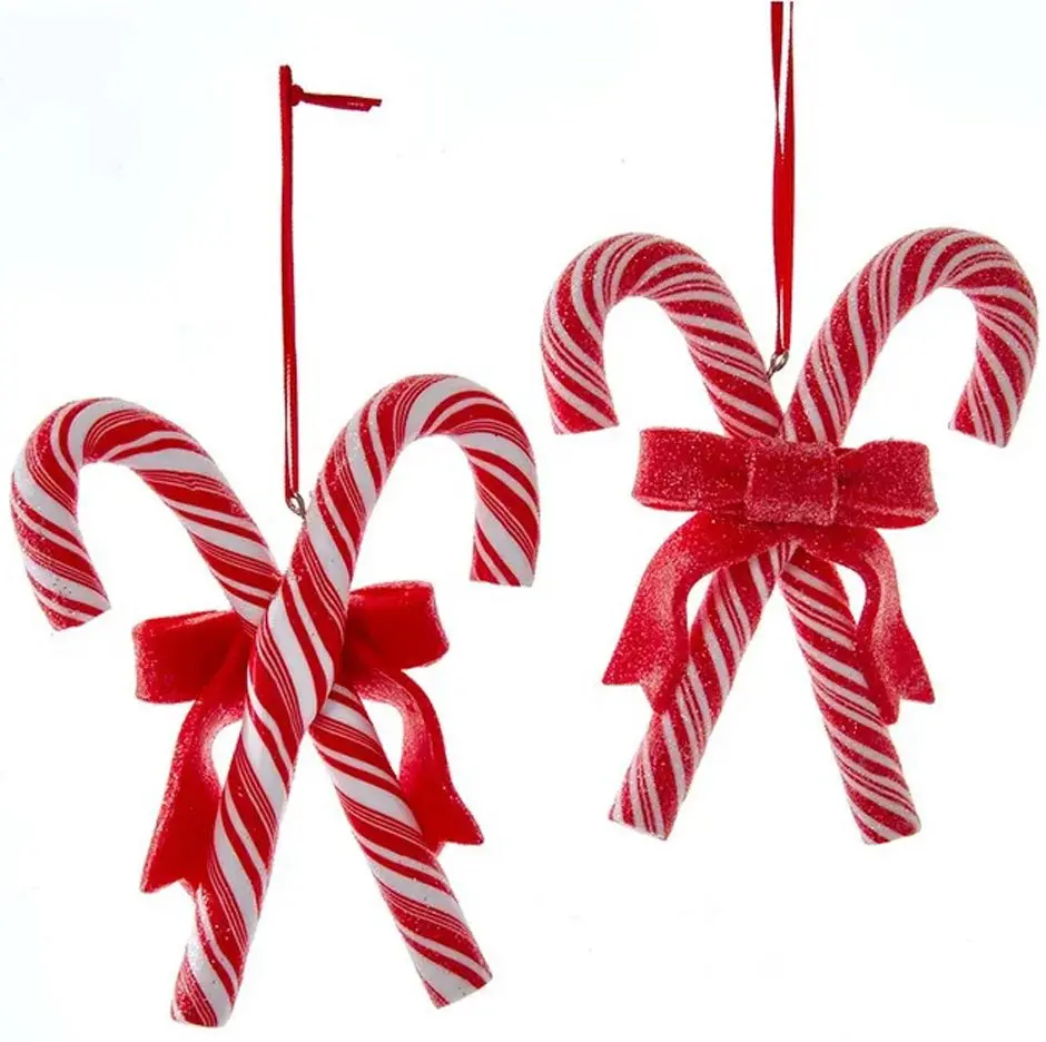 4.25" Crisscross Candy Cane Ornament 1