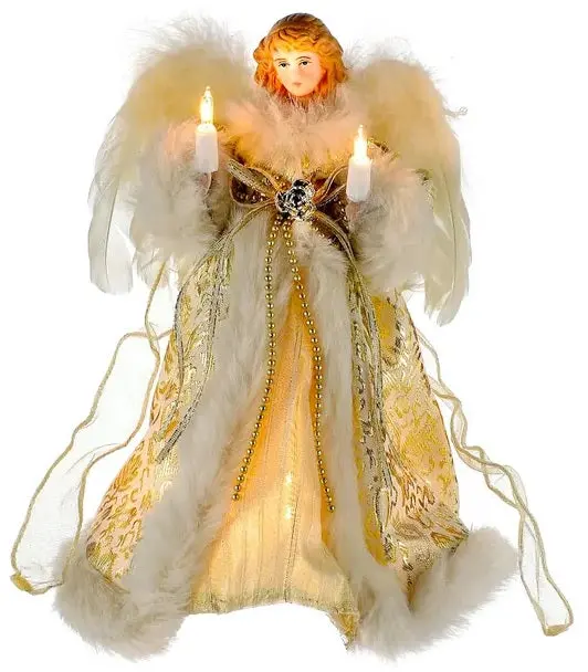 10" Ivory And Gold Angel Treetop 1