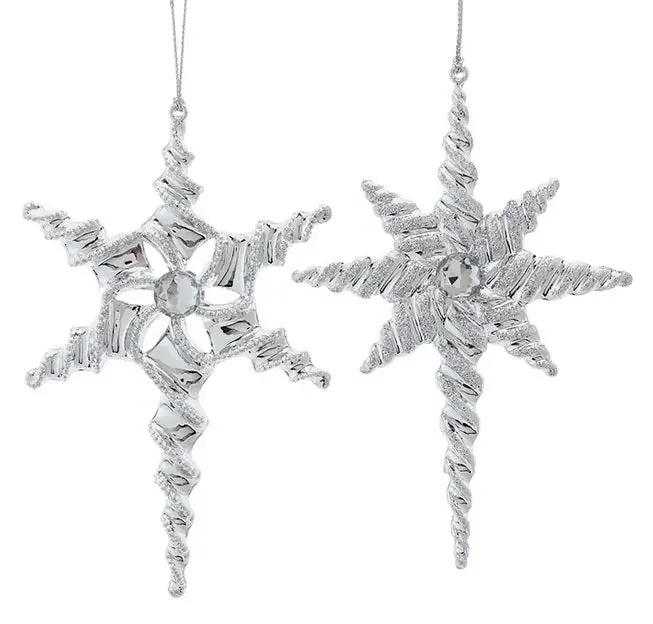 5.8" Twisted Silver Star Ornament 1
