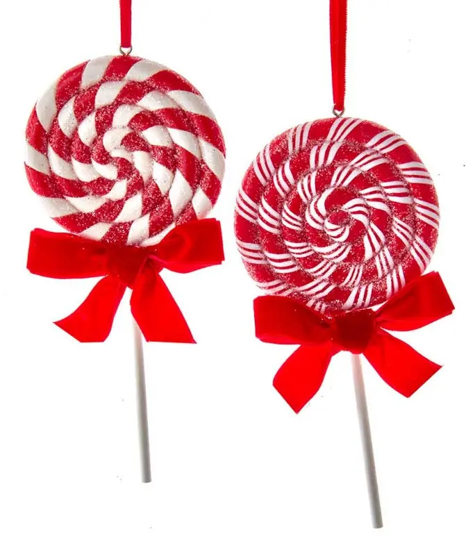 6.3" Peppermint Stripe Lollipop Ornament 1