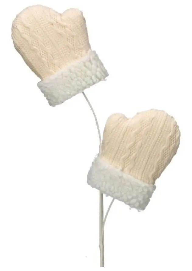 26" Knitted Fur Mitten Spray 2