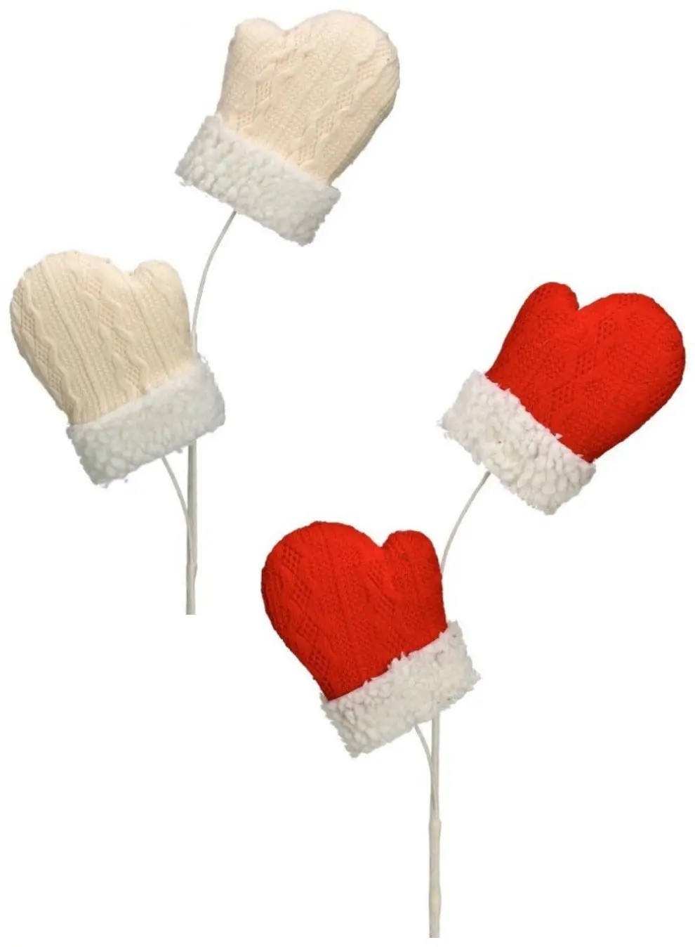 26" Knitted Fur Mitten Spray 1