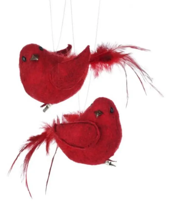 6.8" Feathered Cardinal Clip-On Ornament 1