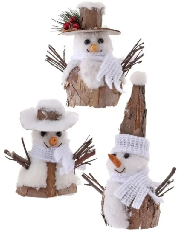 Natural Snowman Ornament 1