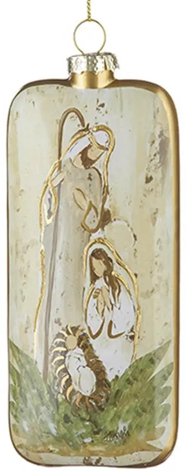 6" Holiday In Provence Holy Family Glass Ornament 1