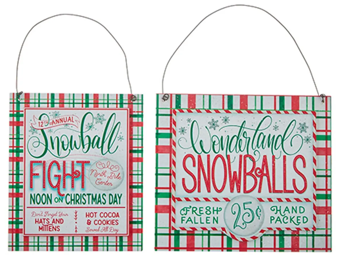 6.75" Snowballs For Sale Sign Ornament 1