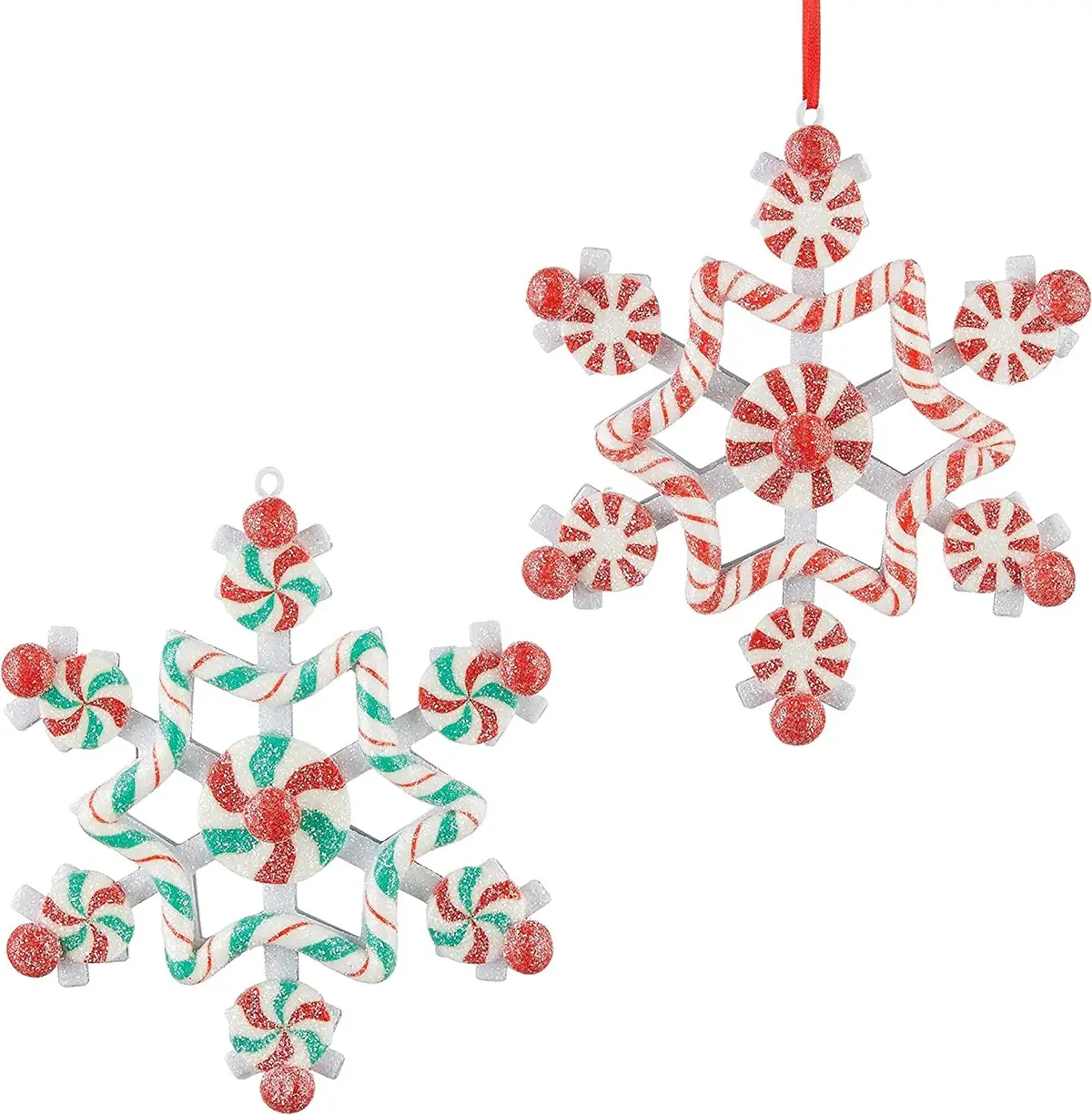 5.5" Peppermint Snowflake Ornament 1
