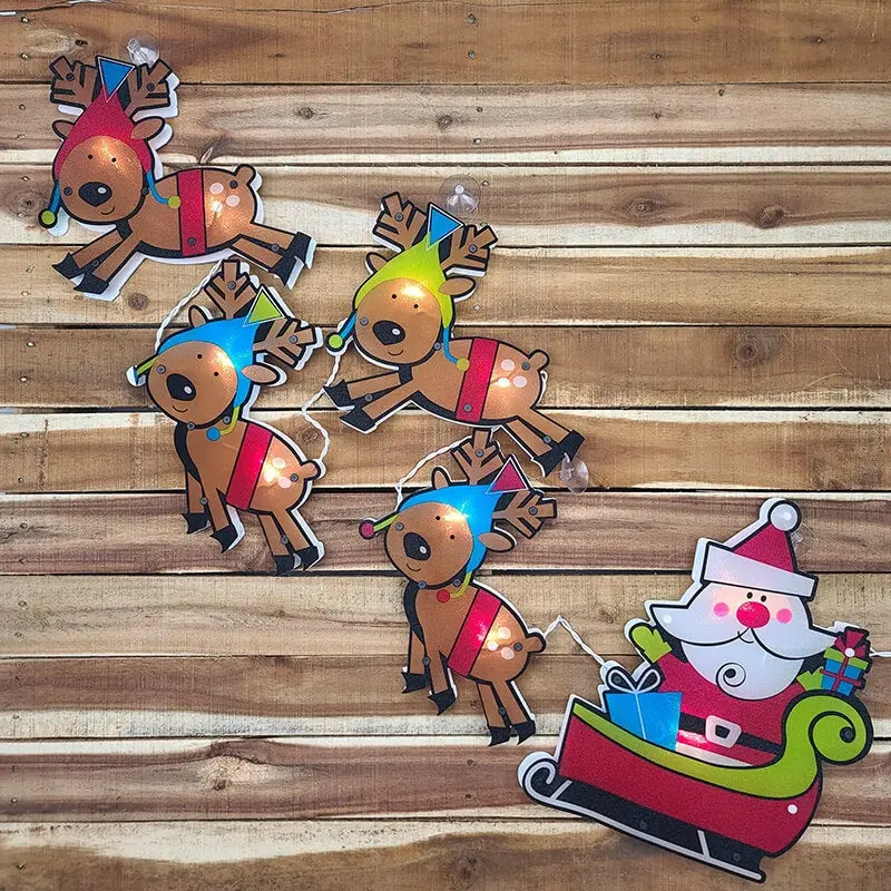 Santa And Reindeer Shimmer 5-Piece Instant Garland 1