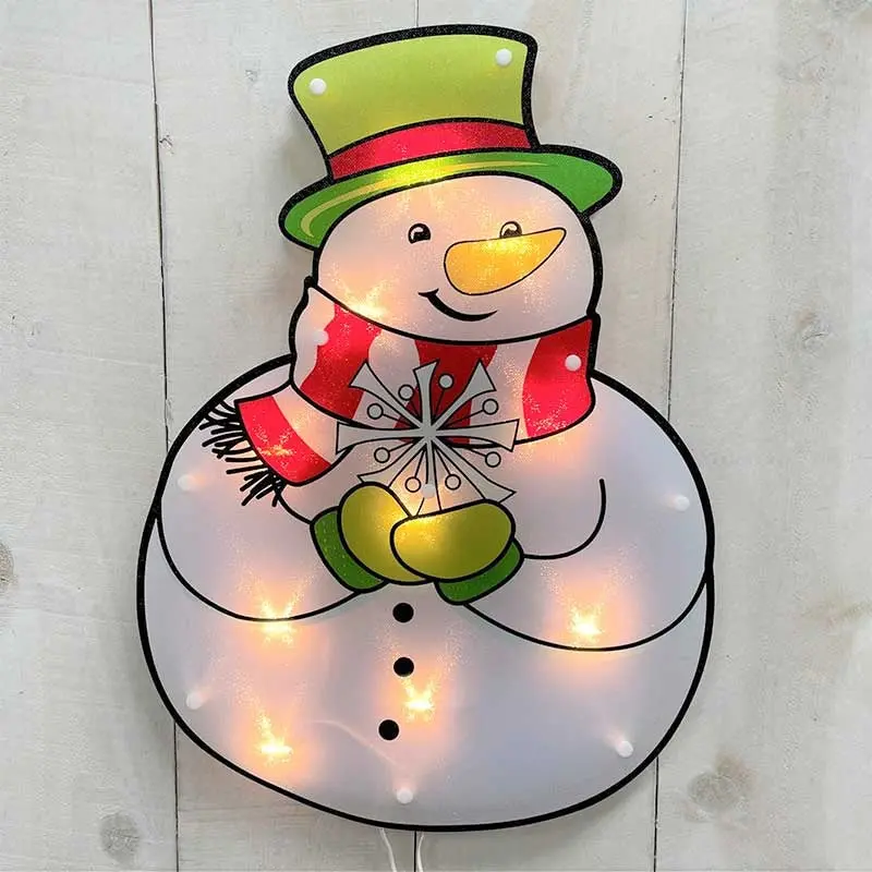 16" Snowman Shimmer Window Silhouette Decoration 1
