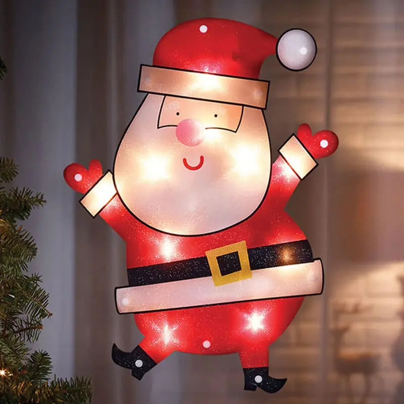 16" Shimmer Santa Wall & Window Light Art 1
