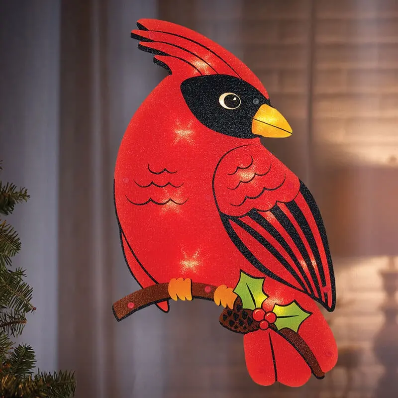 16" Shimmer Cardinal Silhouette Decoration 1