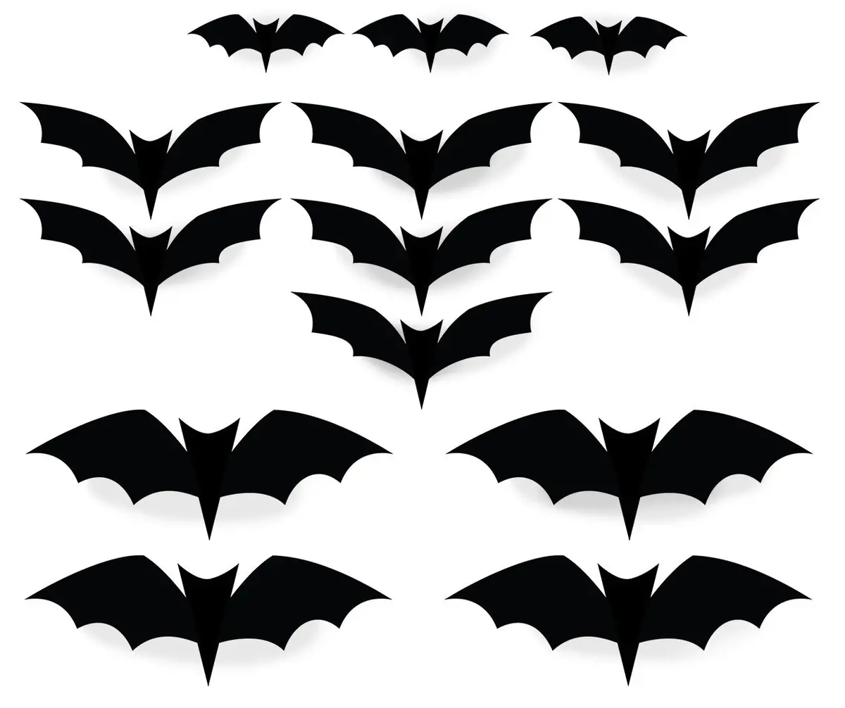 Set Of 24 Pvc Bats For Decorating 1