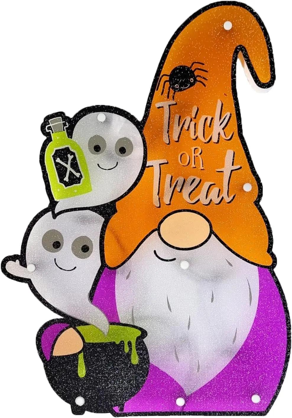 Halloween Trick Or Treat Gnome Shimmer Window Decoration 1