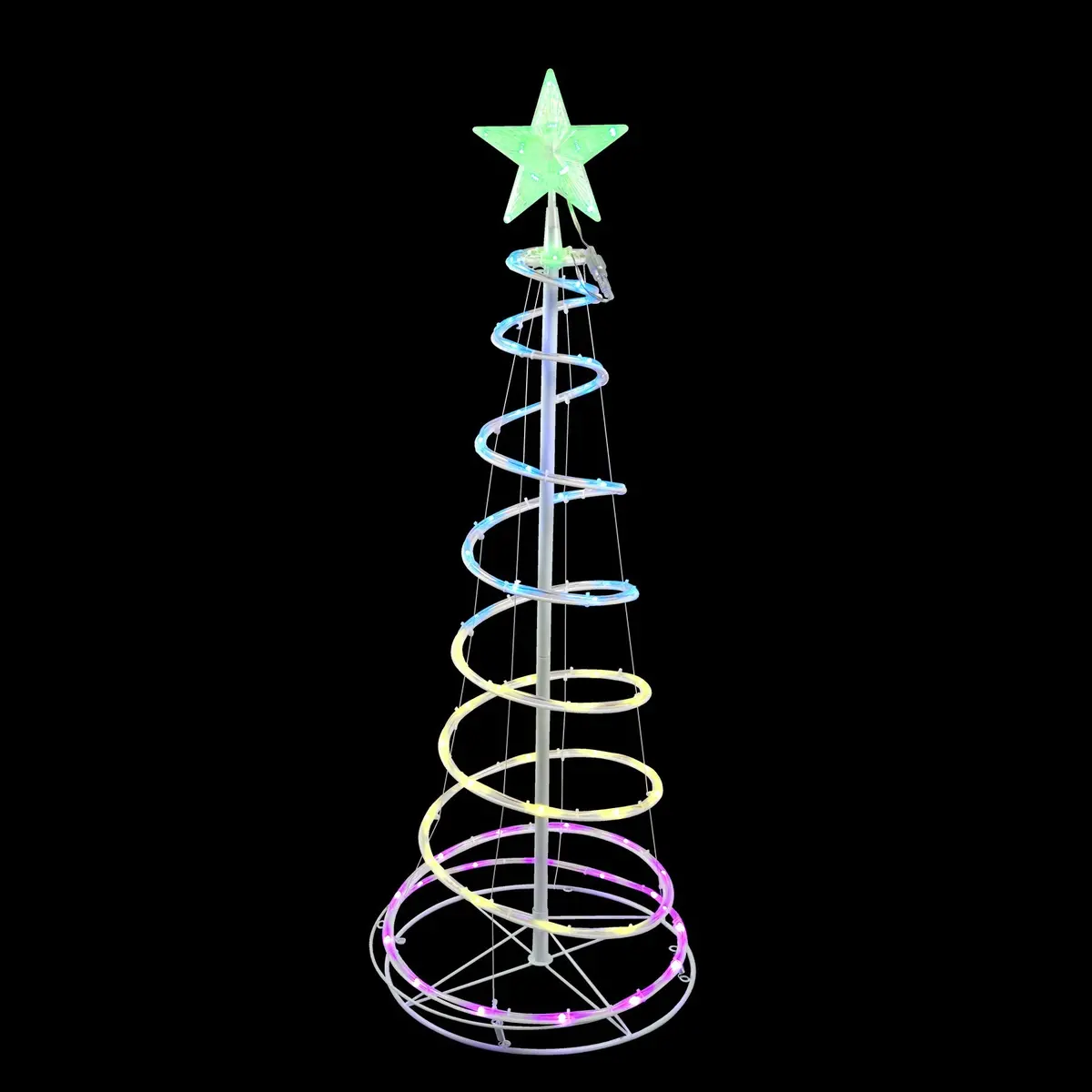 Rgb Wire Spiral Tree Decoration With Dancing Lights 1