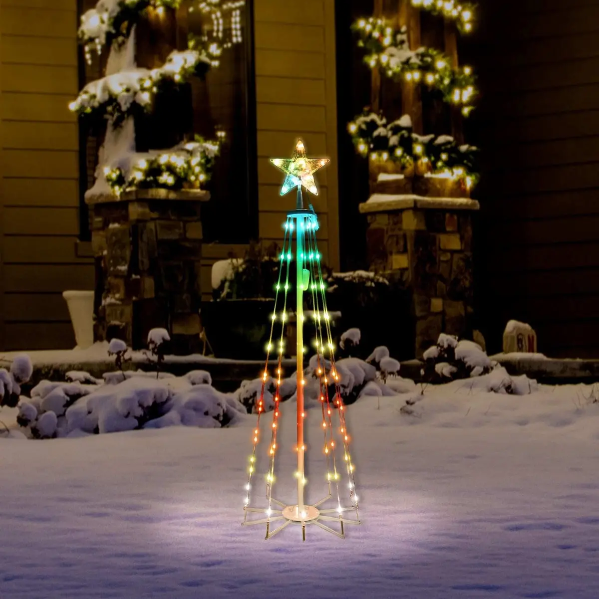 4' Rgb Straight Frame Remote-Controlled Led Dancing Tree Decoration 1