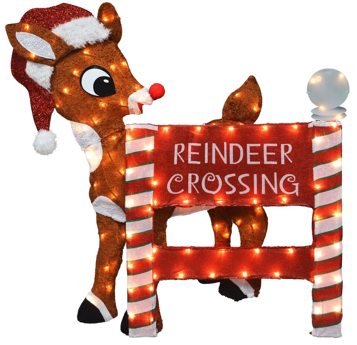 36" Led Rudolph Reindeer Crossing Yard Art Decoration 1