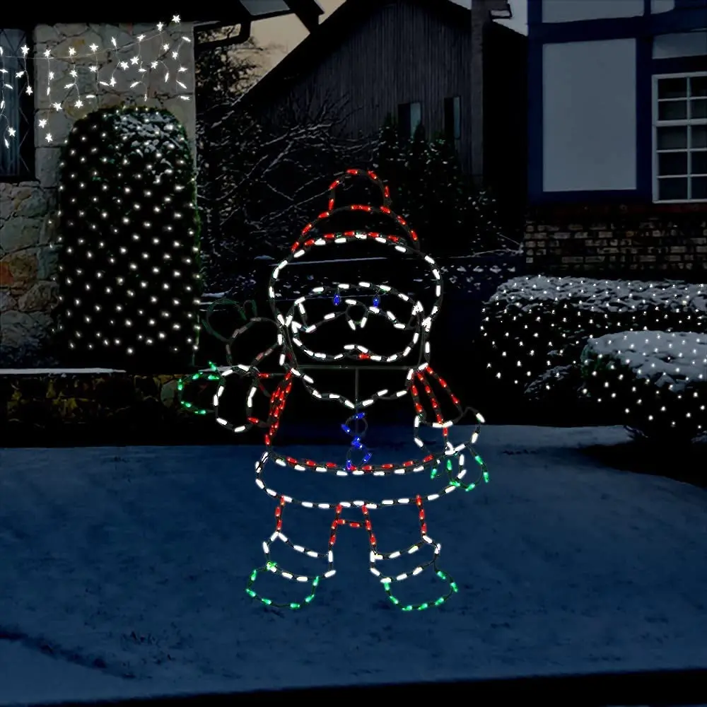 48" Led Animation Waving Santa Yard Decoration With Durable Steel Frame 1