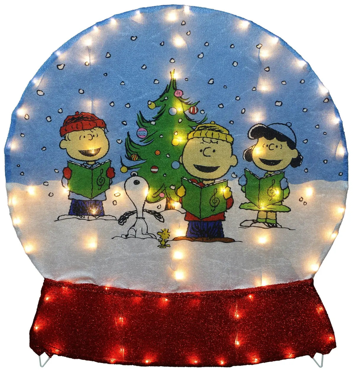 2D Peanuts® Caroling Scene Led Snow Globe Yard Decoration 2