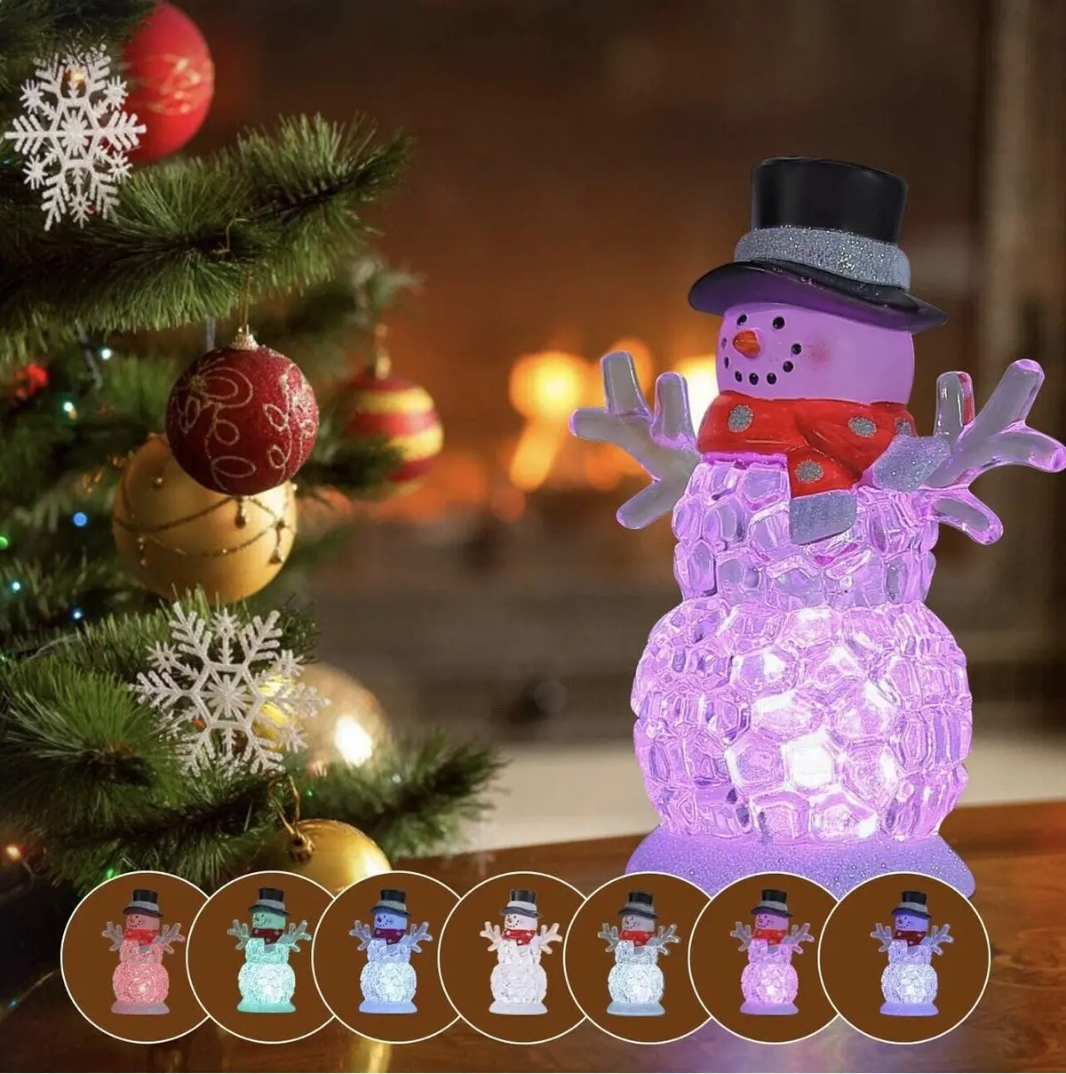 4.5" Battery-Operated Acrylic Holiday Character Figurine 1