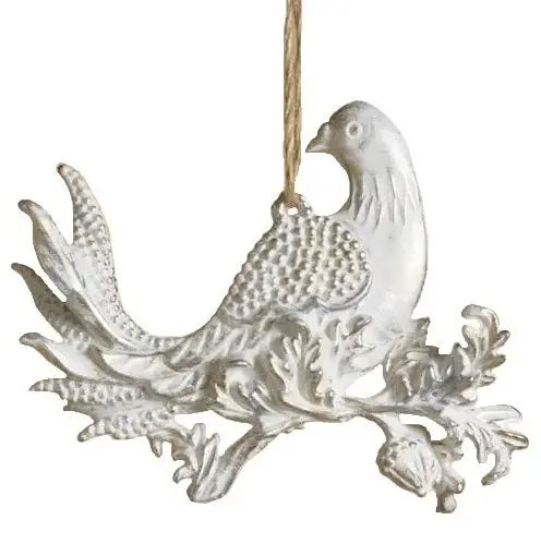 4.7" Plastic Dove Ornament 2
