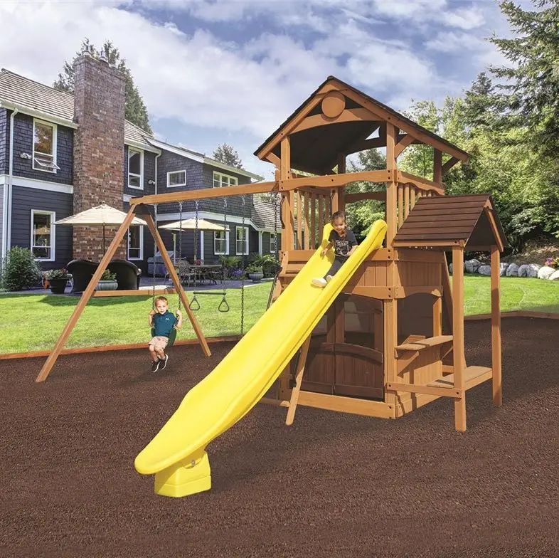 Olympian Outlook Xl 2B Wooden Swing Set By Backyard Adventures 1