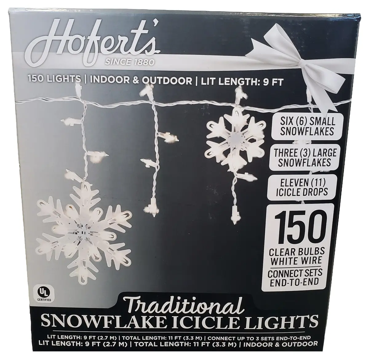 9' Traditional Snowflake Icicle Lights 1