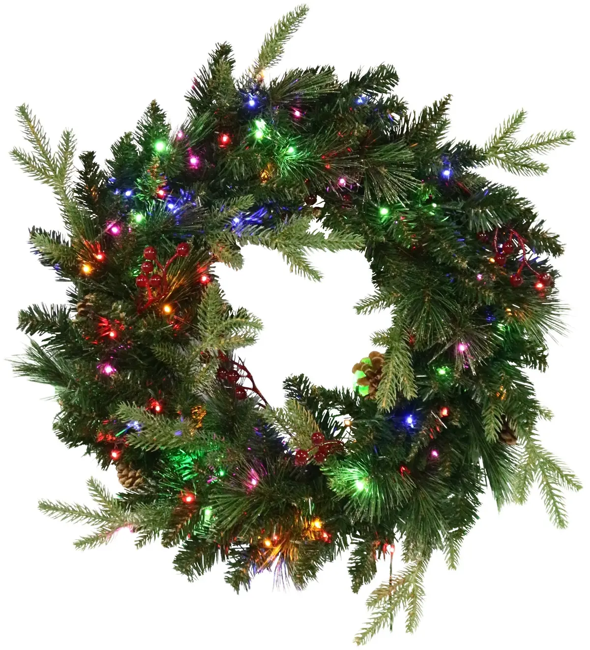 24" Norfolk Pine Wreath With 80 Battery-Operated Starry Lights 1