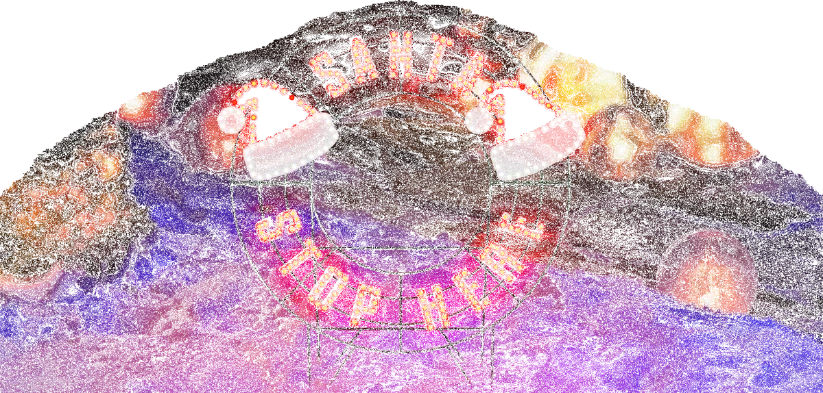 40" Santa Stop Here Led Yard Wreath 1