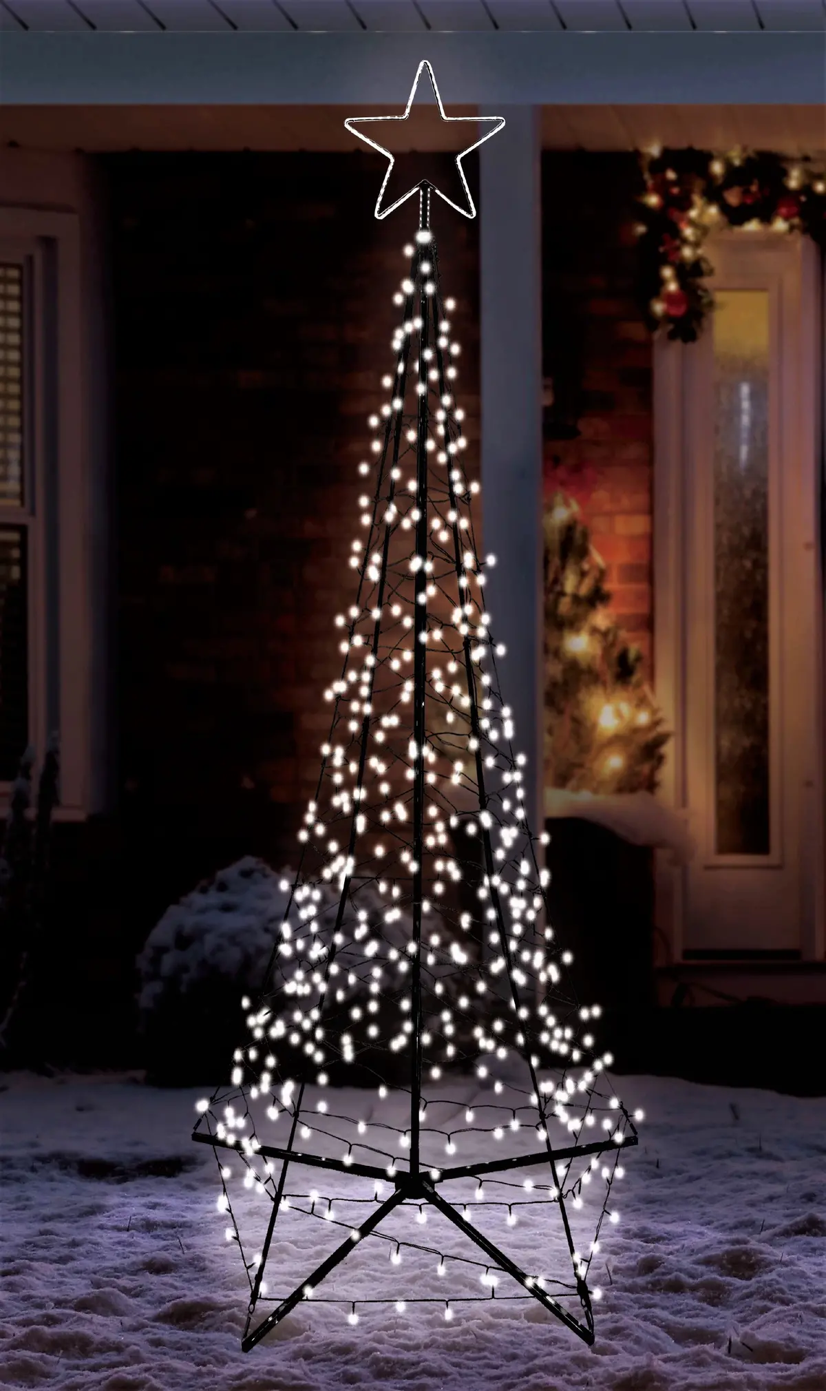 9' Led Spire Tree With Star Yard Art Decoration 1