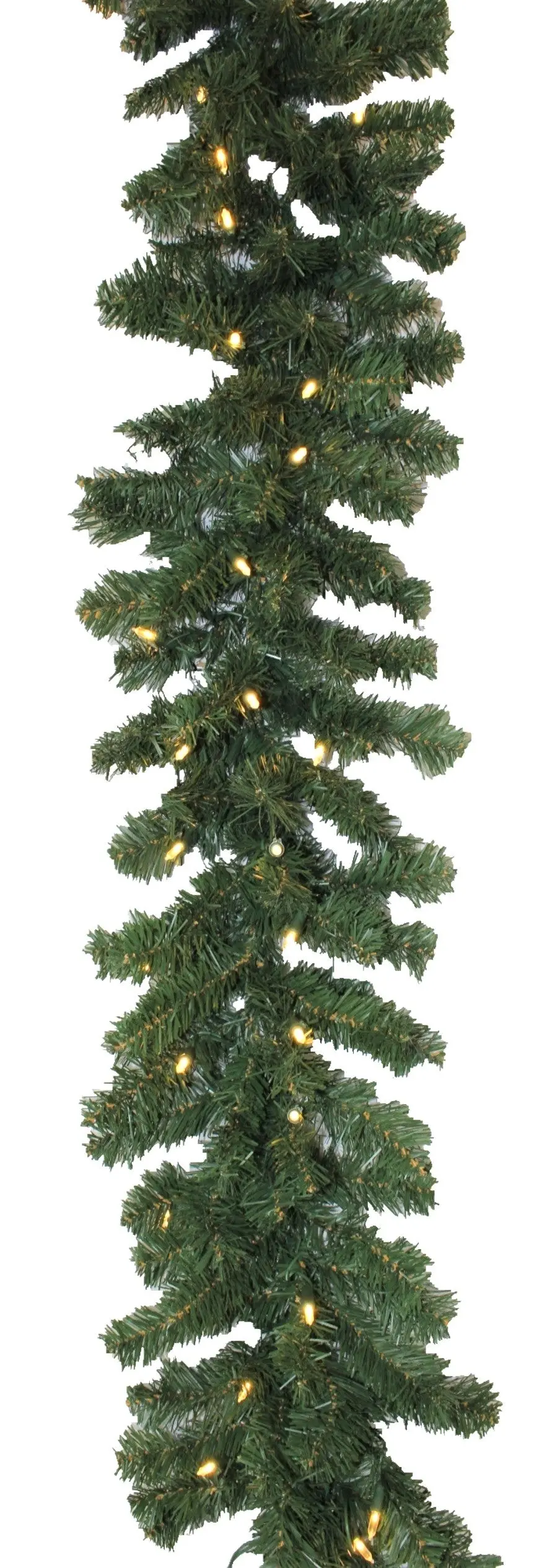 9' Tiffany Christmas Garland Pre-Lit With 50 Warm White Lights 1