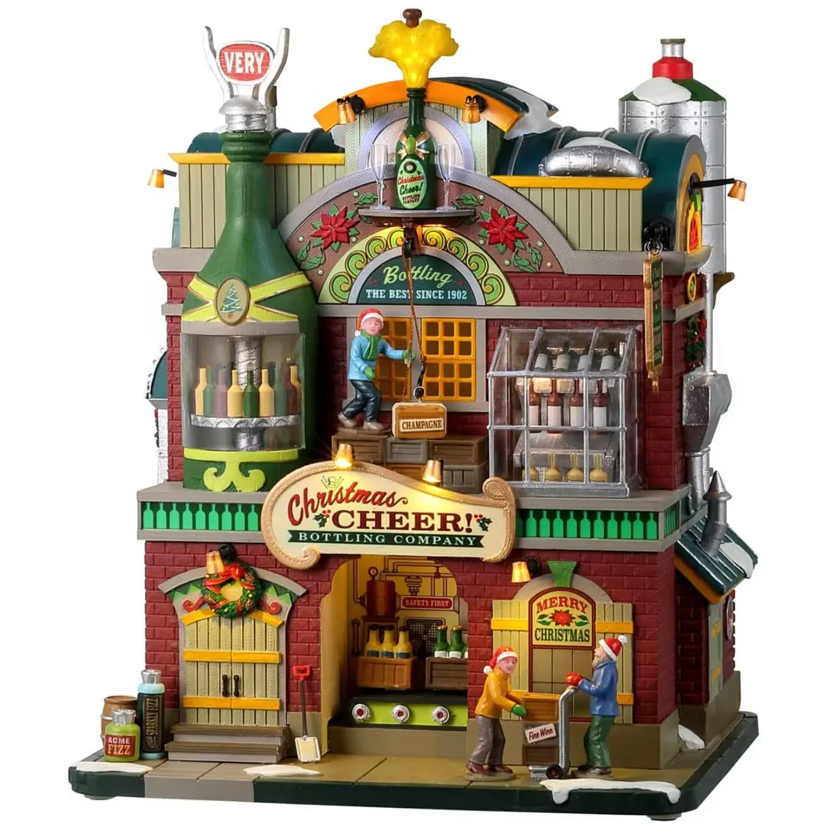 Lemax Harvest Crossing Sights & Sounds: Christmas Cheer Bottling Company #25858 1