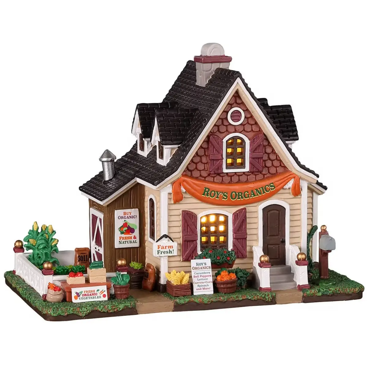 Lemax Harvest Crossing Lighted Building: Roy's Organics #25914 1