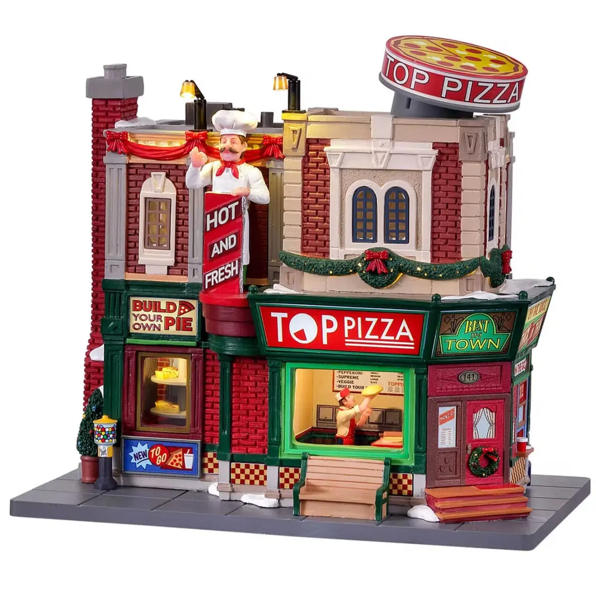 Lemax Harvest Crossing Sights & Sounds: Top Pizza #25860 1