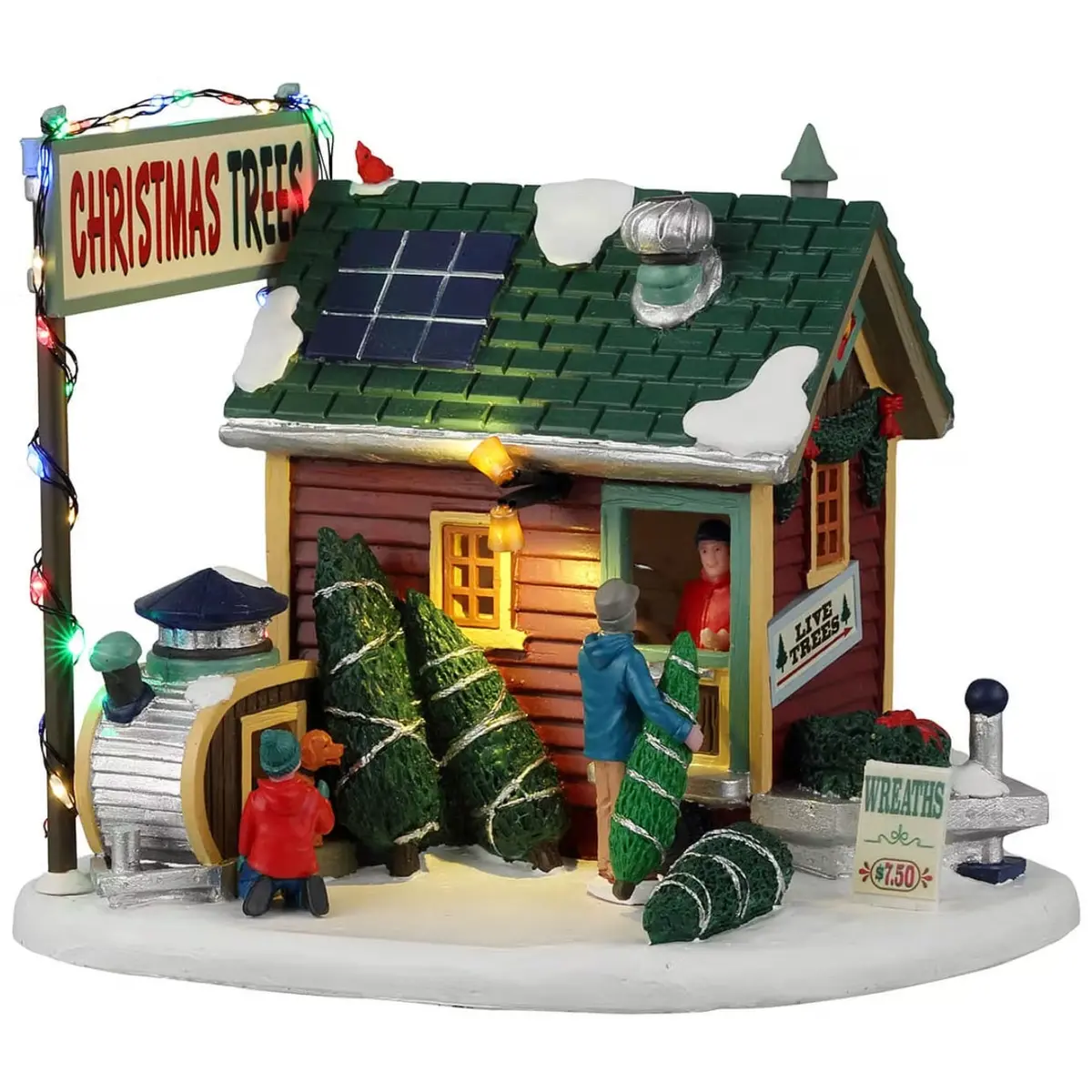 Lemax Vail Village Lighted Building: Tiny House Tree Lot #25901 1