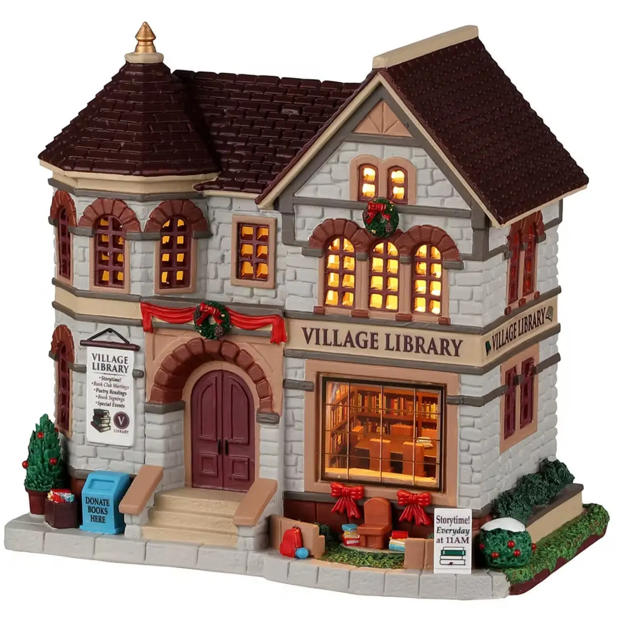 Lemax Caddington Village Lighted Building: Village Library #25889 1