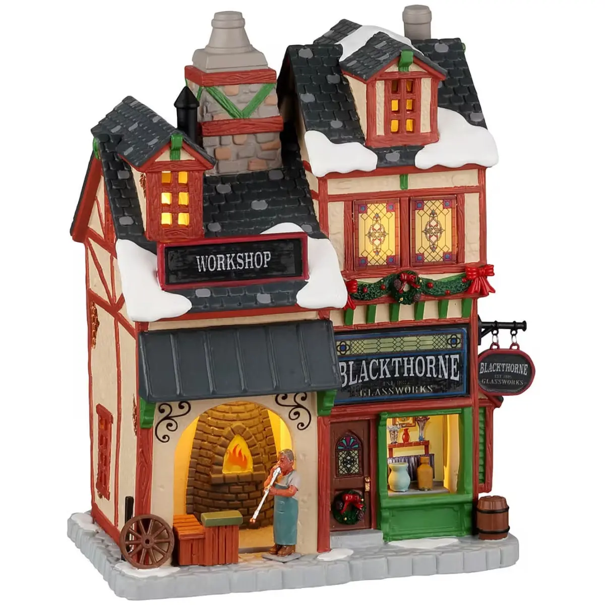 Lemax Caddington Village Lighted Building: Blackthorne Glassworks #25887 1
