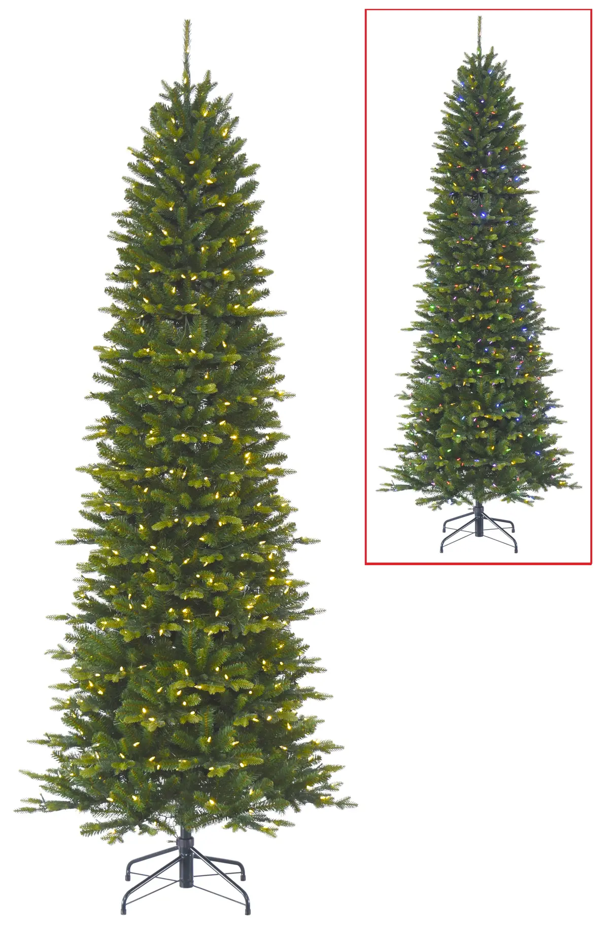 Ashcroft Spruce Dual Color Led Powerconnect™ Pre-Lit Artificial Slim Christmas Tree 1