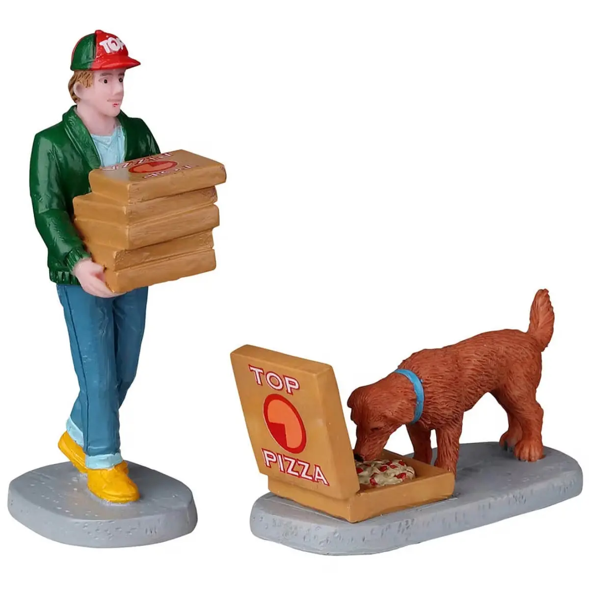Lemax Harvest Crossing Figurines: Top Pizza Delivery, Set Of 2 #22113 1