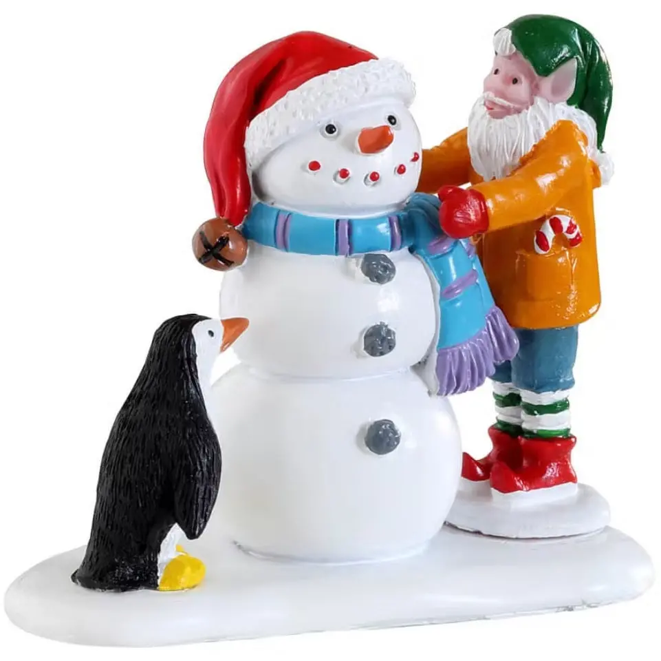 Lemax Santa's Wonderland Figurine: Building A Snowman #22134 1