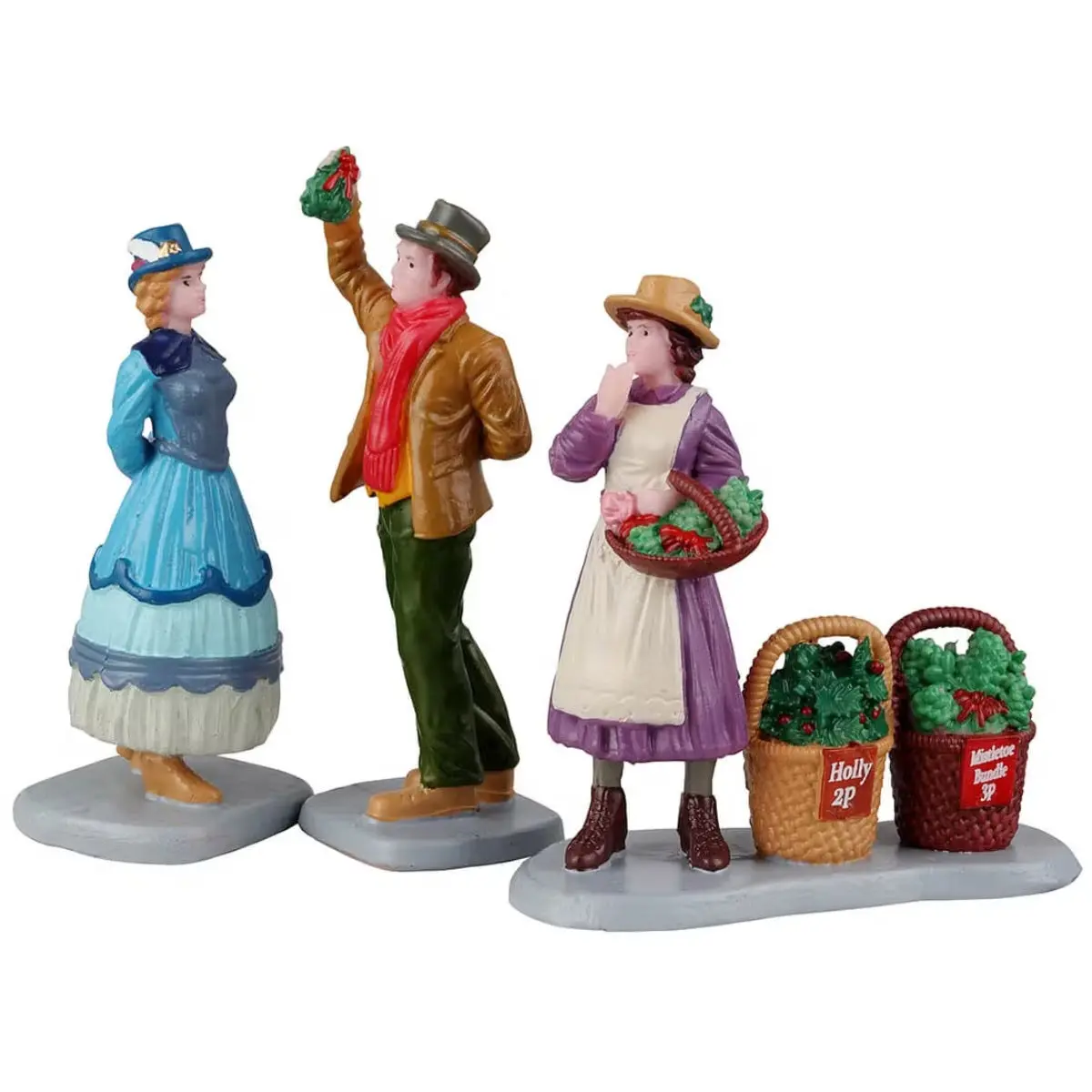 Lemax Caddington Village Figurines: Under The Mistletoe, Set Of 3 #22116 1