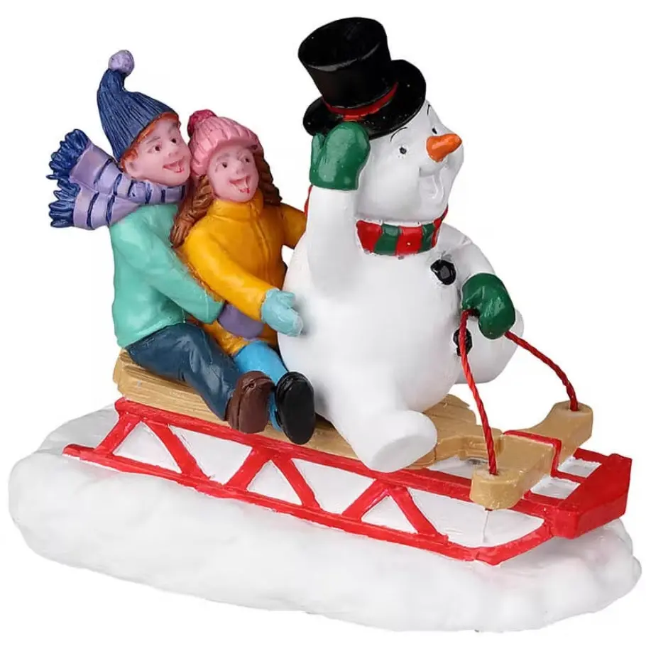 Lemax Vail Village Figurine: Sledding With Frosty #22119 1