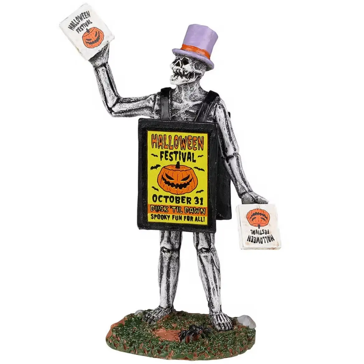 Lemax Spooky Town Sandwich Board Skeleton #22102 1