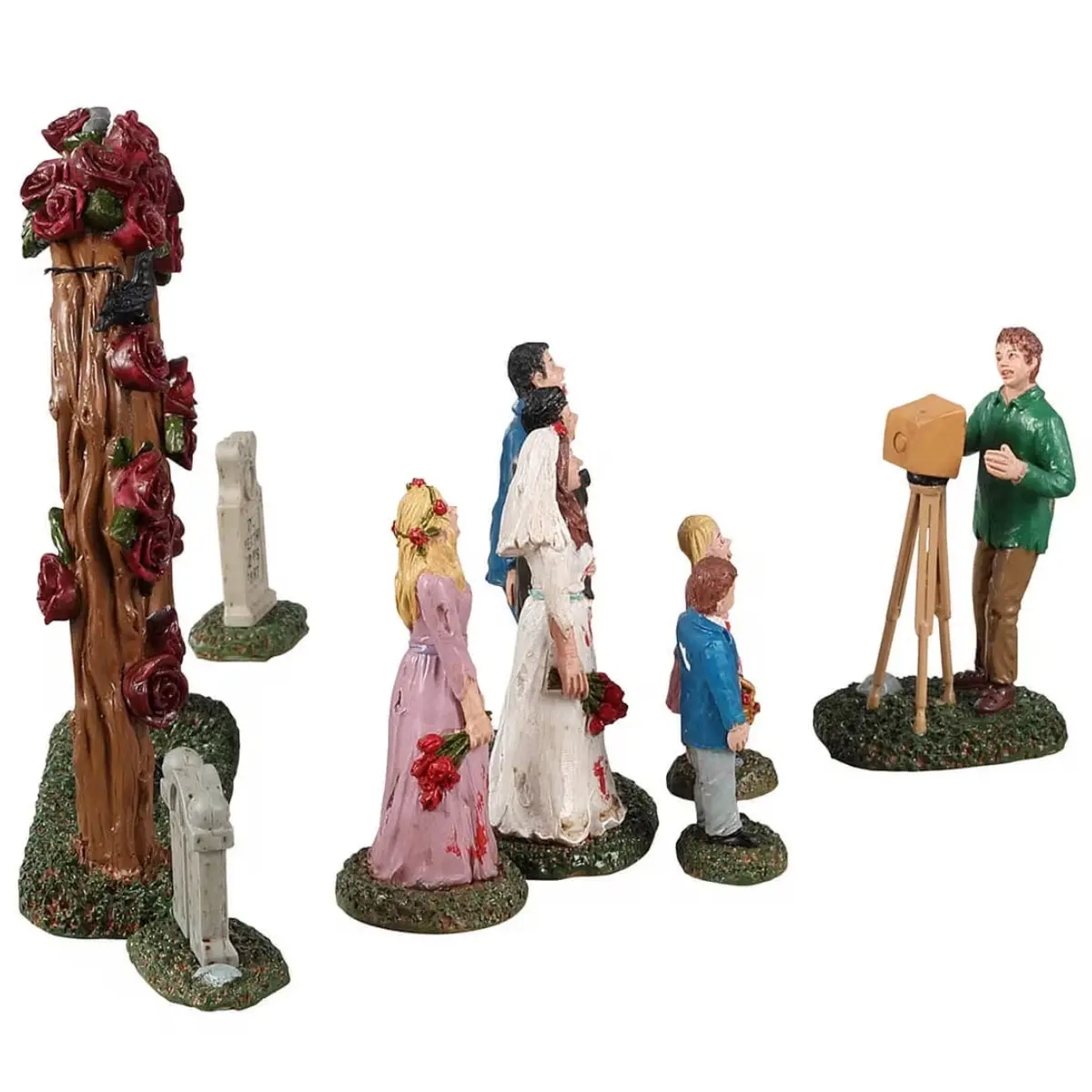 Lemax Spooky Town Zombie Wedding Party, Set Of 9 #23587 2
