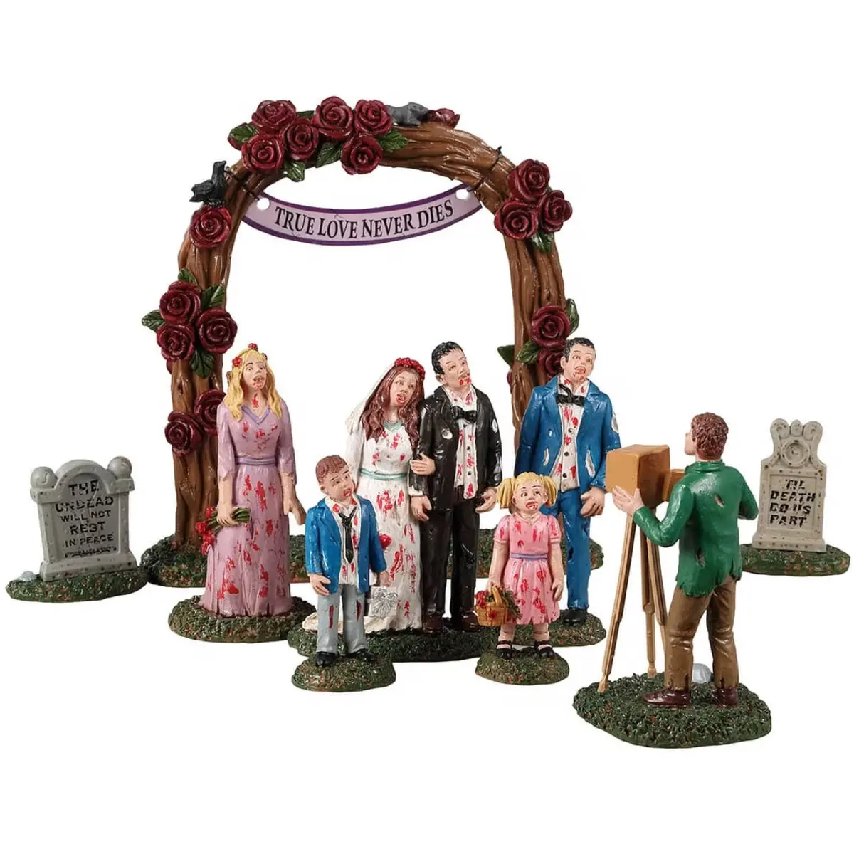 Lemax Spooky Town Zombie Wedding Party, Set Of 9 #23587 1