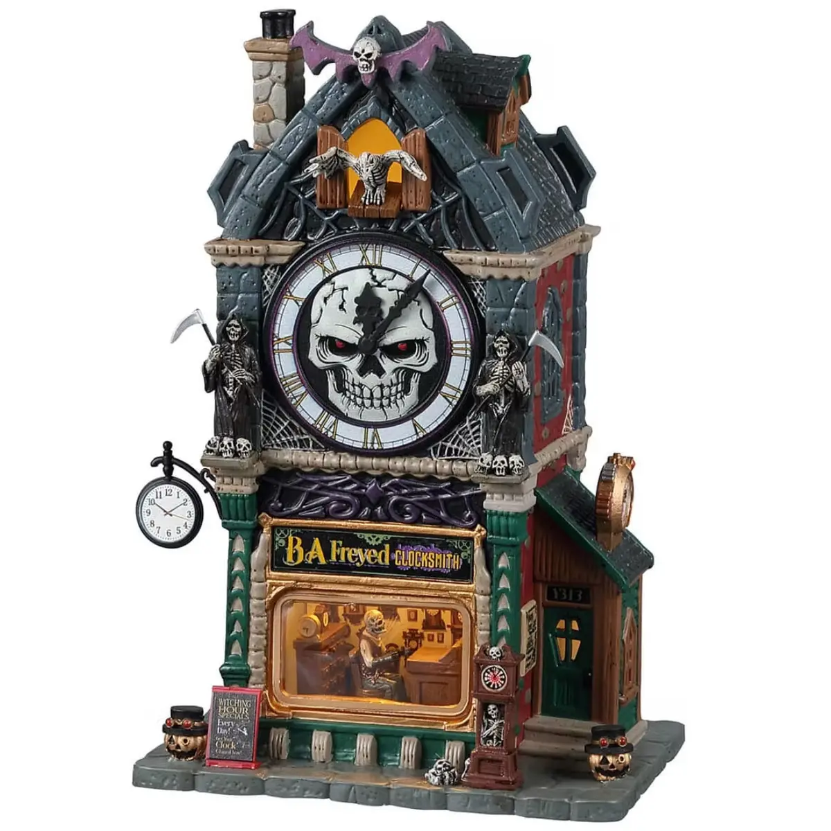 Lemax Spooky Town B.A. Freyed Clocksmith #25851 1