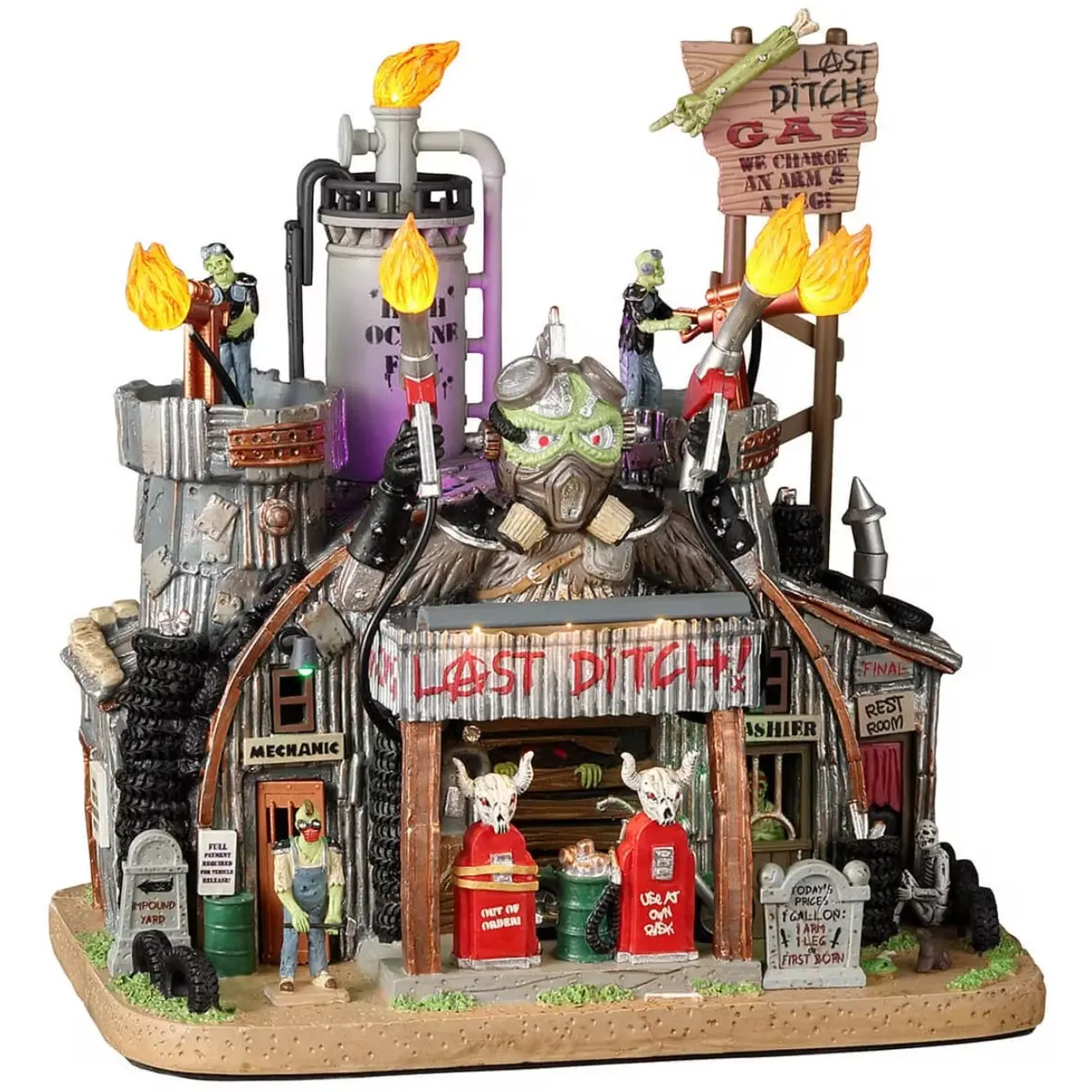 Lemax Spooky Town Last Ditch Gas & Salvage #25842 1