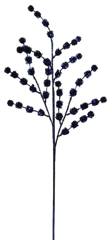 30.5" Navy Blue Glitter Sequin Spray 1