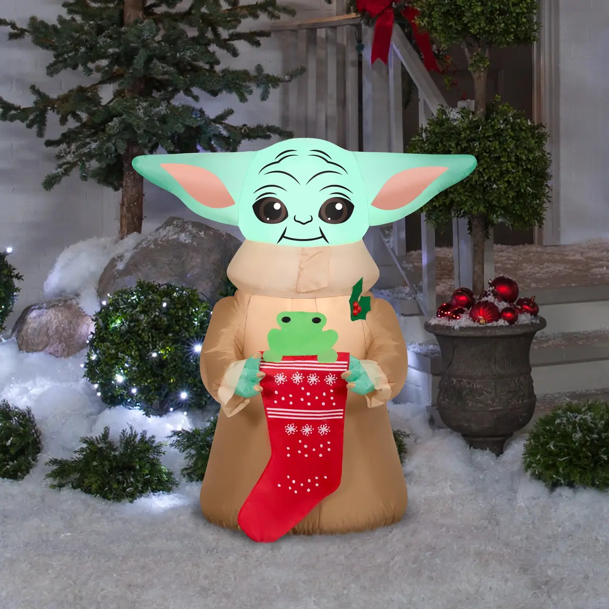 3.5' The Child With Frog In Stocking Airblown® Inflatable 1