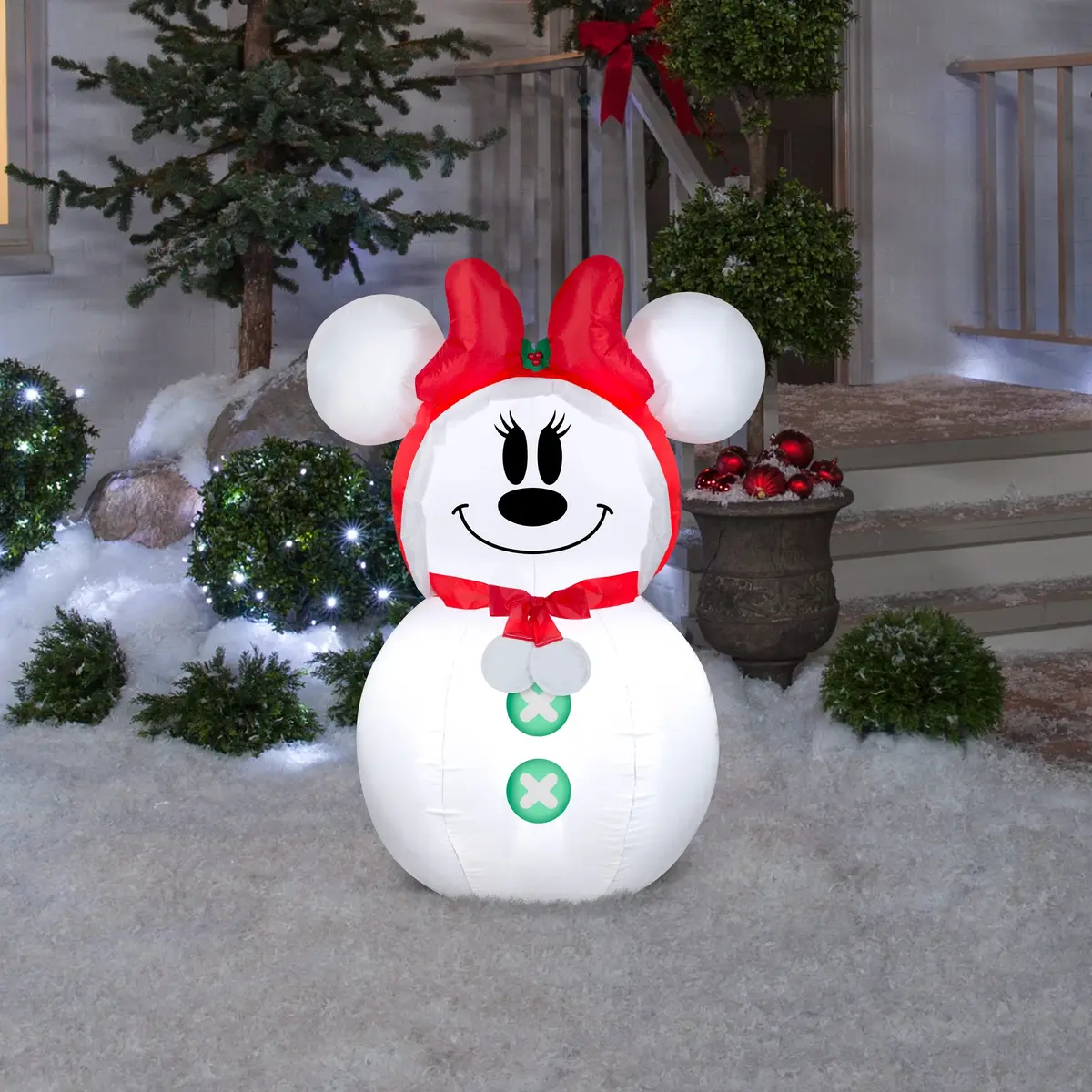 3.5' Airblown® Snowman Minnie Mouse Christmas Inflatable 1
